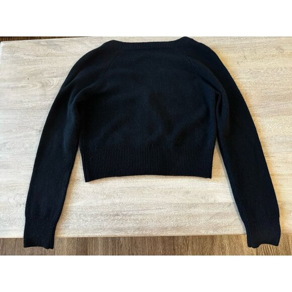 Dannijo Black V Neck Cropped Cardigan Jewel Buttons Cashmere Wool Small - Picture 8 of 8